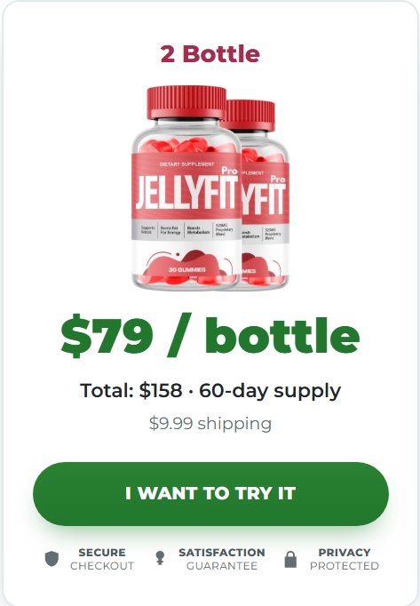 JellyFit Gelatin 2 Bottle Daily Wellness and Vitality Support Formula